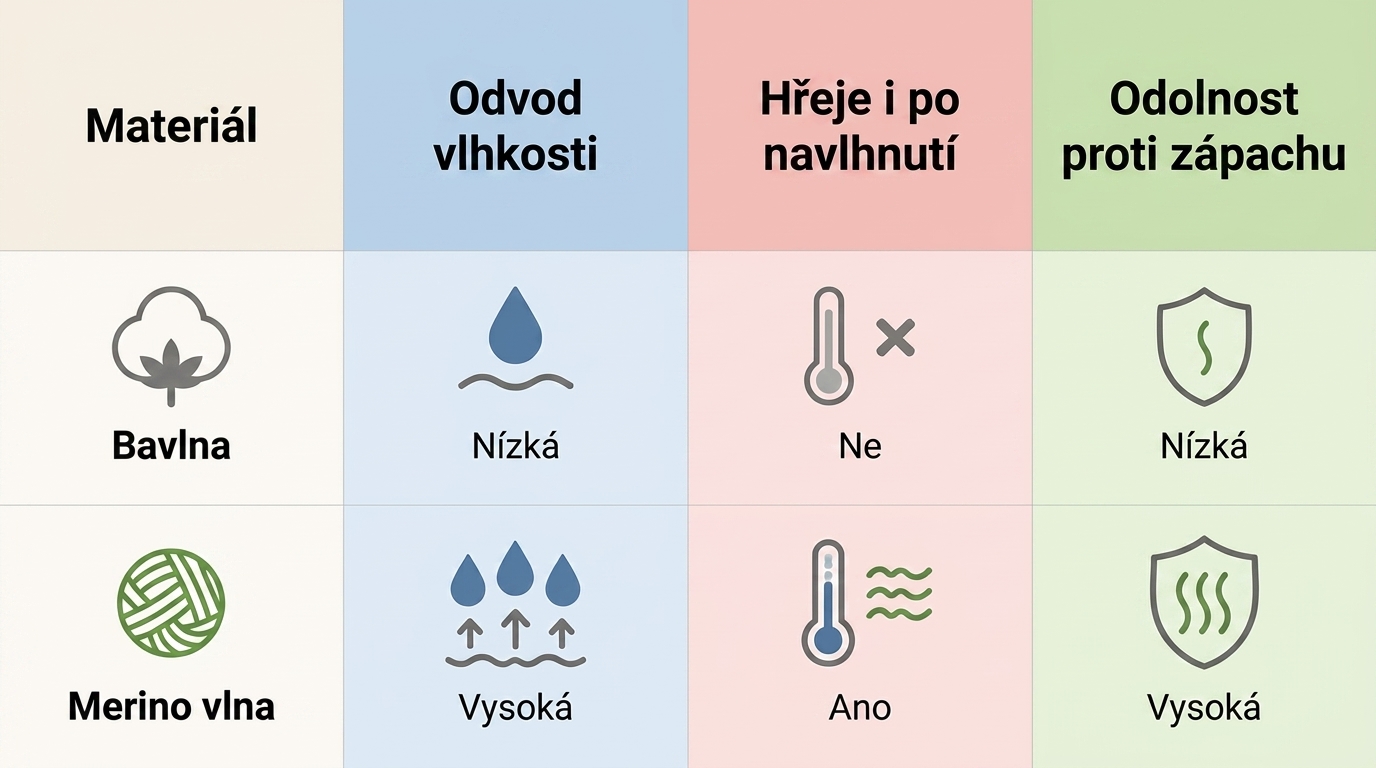 Srovnání merino versus bavlna